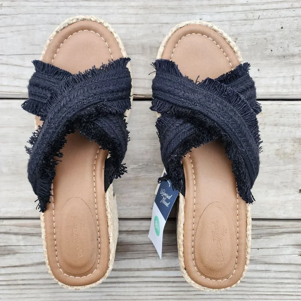 Universal Thread Shoes Womens Size 8.5 Sally Espadrille Slip On Memory Foam Comf